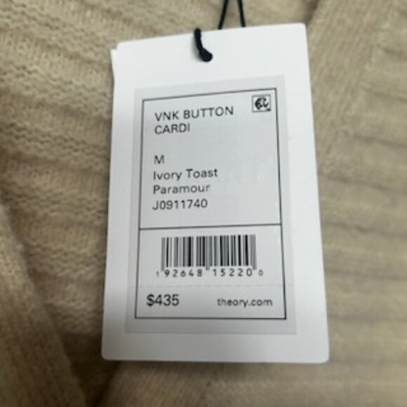 NWT Theory Old Money Style Luxury Minimalist V-Neck Knitwear Sweater Cardigan - Picture 3 of 8